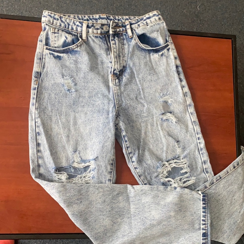 Distressed Mom Jeans